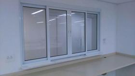 Janela de correr 4 folhas alumínio branco 100x100 Janela de correr 4 folhas alumínio branco 100x100