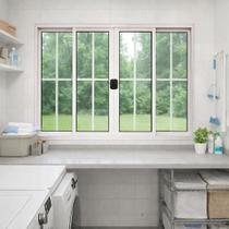 Janela de Correr 4 Folhas com Grade de Alumínio Branco 100x120