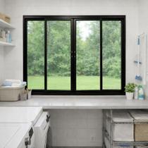 Janela de Correr 4 Folhas de Alumínio Preto 120x150