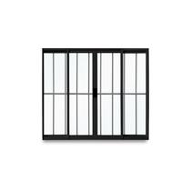 Janela de Correr Abertura Central Exclusiva 4 Folhas Grade Vidro Liso 100x100cm CRV Portas e Janelas