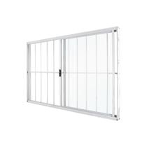 Janela de Correr Abertura Direita Exclusiva 2 Folhas Grade Vidro Liso 100x150cm CRV Portas e Janelas