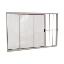 Janela de Correr Alumínio 100 x 150 x 8 cm Grade 2 Folhas V. Boreal Direita Branco Básica MMachado