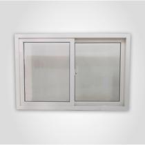 Janela de Correr de PVC 2 Folhas com Vidro Simples Fecho Caracol 100x150x7,5cm Multilit Branco
