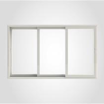 Janela de Correr de PVC 3 Folhas com Vidro Simples Fecho Cocha 120x200x8,9cm Multilit Branco