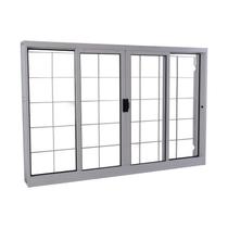 Janela de Correr em Aço 100 x 120 x 12 cm 4 Folhas Grade Quad. Branco Prática MMachado Janela de Correr em Aço 100 x 120 x 12 cm 4 Folhas Grade Quad. Branco Prática MMachado