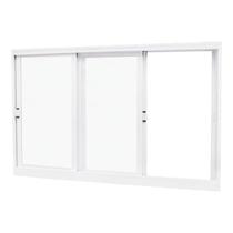 Janela de Correr em Aço Branco 100x120x14 cm 3 Folhas Móveis Ideal CRV