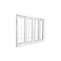 Janela de Correr em Aço Branco 100x150x14 cm 4 Folhas Grade Quadriculada Ideal CRV