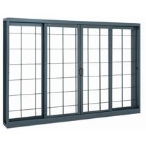 Janela de Correr em Aço Grade Quadriculada 100x120 cm 4 Folhas Cinza Belfort Sasazaki Janela de Correr em Aço Grade Quadriculada 100x120 cm 4 Folhas Cinza Belfort Sasazaki