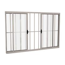 Janela de Correr em Alumínio 100 x 100 x 8 cm Grade 4 Folhas V. Incolor Branco Básica MMachado Janela de Correr em Alumínio 100 x 100 x 8 cm Grade 4 Folhas V. Incolor Branco Básica MMachado