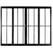 Janela de Correr em Alumínio 100 x 100 x 8 cm Grade 4 Folhas V. Incolor Preto Básica MMachado Janela de Correr em Alumínio 100 x 100 x 8 cm Grade 4 Folhas V. Incolor Preto Básica MMachado