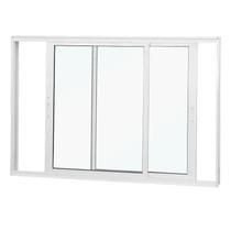 Janela de Correr em Alumínio Branco 100x150x10 cm 2 Folhas Móveis VFM Nobre CRV