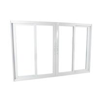 Janela de Correr em Alumínio Branco 120x200x10 cm 4 Folhas VFM Nobre CRV