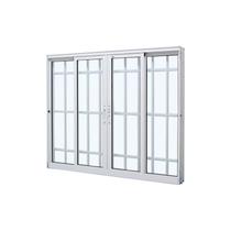 Janela de Correr em Alumínio Branco Caribe Max 60x150x10,2cm 4 Folhas Grade Jap