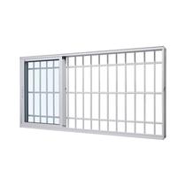 Janela de Correr em Alumínio Branco Perfecta Max 120x150x16cm c/ Grade 3 Folhas Móveis Jap Janela de Correr em Alumínio Branco Perfecta Max 120x150x16cm c/ Grade 3 Folhas Móveis Jap