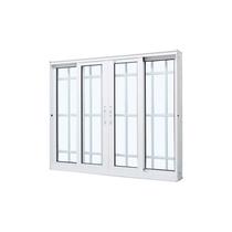 Janela de Correr em Alumínio Branco Perfecta Max 120x240x12,2cm c/ Grade 4 Folhas Jap