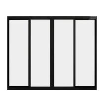 Janela de Correr em Alumínio com 4 Folhas 1,00x1,50 Metros Preto Sem Grade - PTORD2232 - HALE