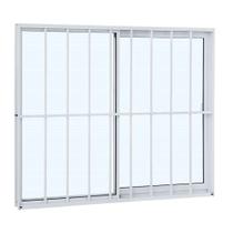 Janela de Correr Grade Classic em Alumínio 100 x 120 x 6,54 cm 2 Folhas Esquerda Alumifit Sasazaki