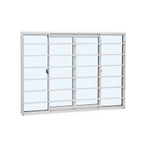 Janela de Correr Grade Horizontal em Alumínio 100 x 150 x 6,54 cm 4 Folhas Alumislim Sasazaki