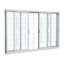 Janela de Correr Grade Quadriculada em Aço 100 x 150 x 12 cm 4 Folhas Kompacta Sasazaki Janela de Correr Grade Quadriculada em Aço 100 x 150 x 12 cm 4 Folhas Kompacta Sasazaki