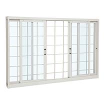 Janela de Correr Grade Quadriculada em Aço 120 x 200 x 12 cm 4 Folhas Pratika Sasazaki