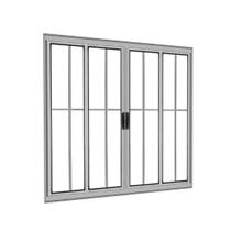 Janela de cozinha vitro 4 folhas com grade brilhante