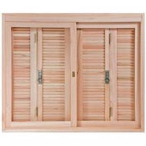 Janela de Madeira Pantográfica 120x120cm com Caixilho 14cm Ewk 360 Rondosul