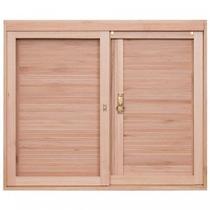 Janela de Madeira Veneziana 100x80cm Com Caixilho 12cm EWK 200 Rondosul