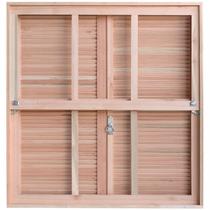 Janela de Madeira Veneziana 100x80cm com Caixilho e Guilhotina Ewk G990 Rondosul
