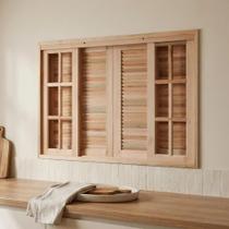Janela de Madeira Veneziana 120x100cm 6 Folhas Rodam