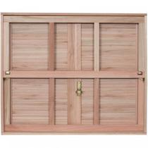 Janela de Madeira Veneziana 120x100cm com Caixilho e Guilhotina Ewk G990 Rondosul