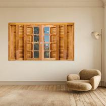 Janela de Madeira Veneziana 200x100cm 6 Folhas Rodam