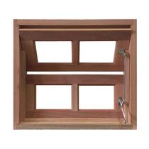 Janela de Madeira Vitro Basculante Reto Padrão Cedro Batentes de 10 CM Esquadrias Longo - 0.80 (L) X 0.60 (A)