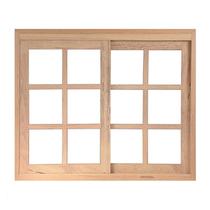 Janela de Madeira Vitro de Correr Quadriculado Reto 2 Folhas de Cedro Arana Esquadrias Longo - 1.60 (L) X 1.00 (A)