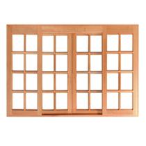 Janela de Madeira Vitro de Correr Quadriculado Reto de Cedro Arana Esquadrias Longo - 2.40 (L) X 1.20 (A)