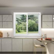 Janela de PVC 100x150cm 2 Folhas com Vidro Liso ITEC Brimak