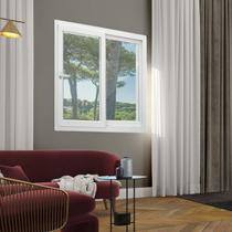 Janela de PVC 120x200cm 2 Folhas com Vidro Liso e Cremona Itec Brimak Branco