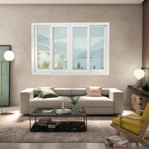 Janela de PVC 120x200cm 4 Folhas com Vidro Liso ITEC Brimak Janela de PVC 120x200cm 4 Folhas com Vidro Liso ITEC Brimak