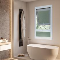 Janela de PVC Maxim-Ar 100x60cm com Bandeira e Vidro Mini Boreal ITEC Brimak