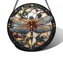 Janela de vitral pendurada DASTOLL Dragonfly 30x30 cm
