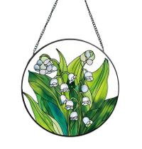 Janela de vitral Suncatcher Rosporxin pendurada em 20 cm Janela de vitral Suncatcher Rosporxin pendurada em 20 cm