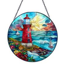 Janela de vitral Suncatcher suspensa Rosporxin 20cm