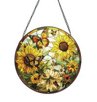 Janela de vitral Suncatcher suspensa Rosporxin Girassol