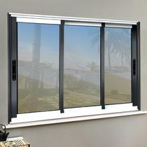 Janela Elite 3 Folhas Moveis Sequenciais 120 x 240 Vidro Reflex Mix Preto Brimak