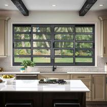 Janela Elite com Travessas 4 Folhas Moveis 100 X 150 Vidro Liso Preto