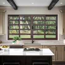 Janela Elite com Travessas 4 Folhas Moveis 100 X 200 Vidro Liso