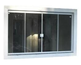 Janela incolor 4 folhas 100alt x 150lar ( kit natural fosco)