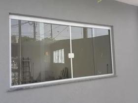 Janela incolor 4 folhas 100alt x 200lar ( kit branco )