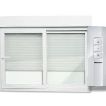 Janela Integrada Pvc 2 Folhas Vidro Liso com Cremona Motor Controle Remoto Itec Branco Janela Integrada Pvc 2 Folhas Vidro Liso com Cremona Motor Controle Remoto Itec Branco