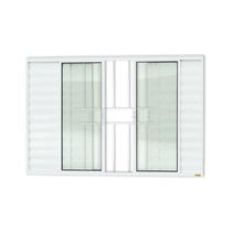 Janela Janela Veneziana Confort 6 Folhas com Grade Vidro Liso 100cm X 150cm Brimak Janela Janela Veneziana Confort 6 Folhas com Grade Vidro Liso 100cm X 150cm Brimak