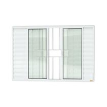 Janela Janela Veneziana Confort 6 Folhas com Grade Vidro Liso 120cm x 200cm Brimak Branco Janela Janela Veneziana Confort 6 Folhas com Grade Vidro Liso 120cm x 200cm Brimak Branco
